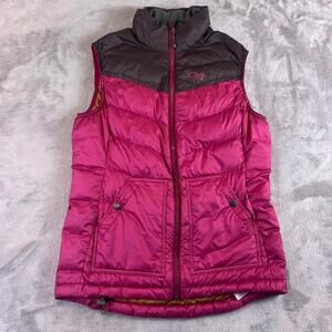 Outdoor Research Transcendent 650 Goose Down Vest Women’s XS Pink Brown Puffer